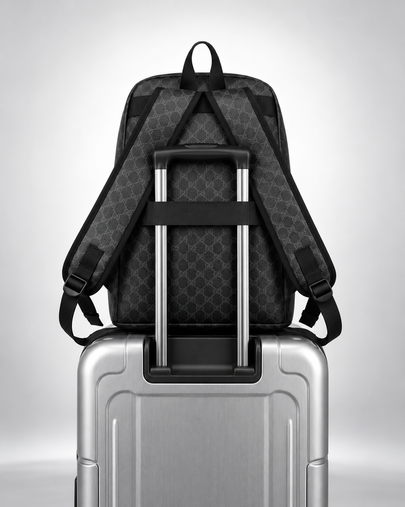 Signature Travel Backpack negro - sistema de sujeción para maleta