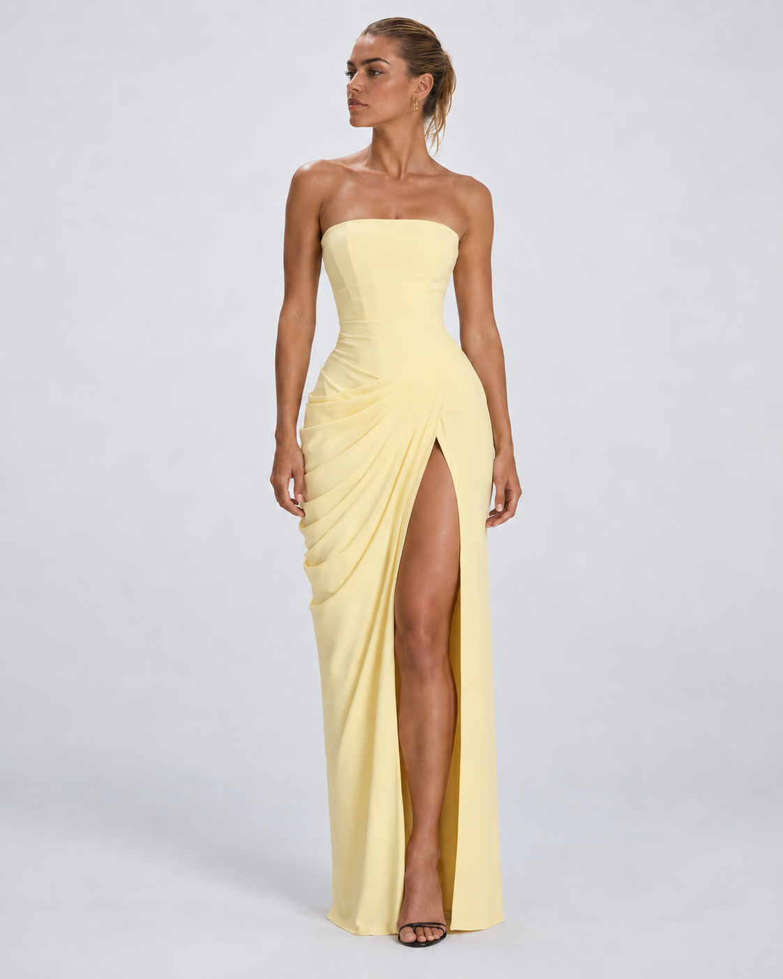 Vestido Santorini Drape amarillo pastel - imagen 4 de 6